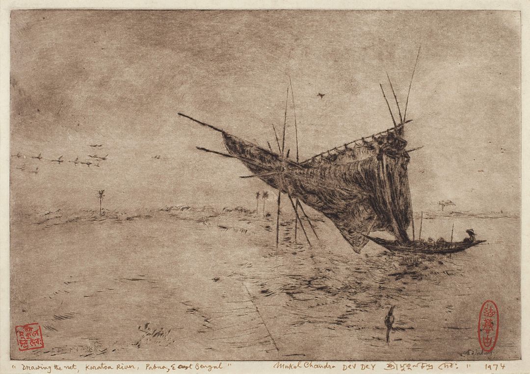 Drawing the net, Karatoa River, Pabna, East Bengal